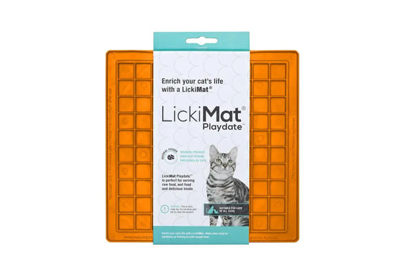 Килимок антистрес для вилизування для котів LickiMat® Playdate™ Orange Cat