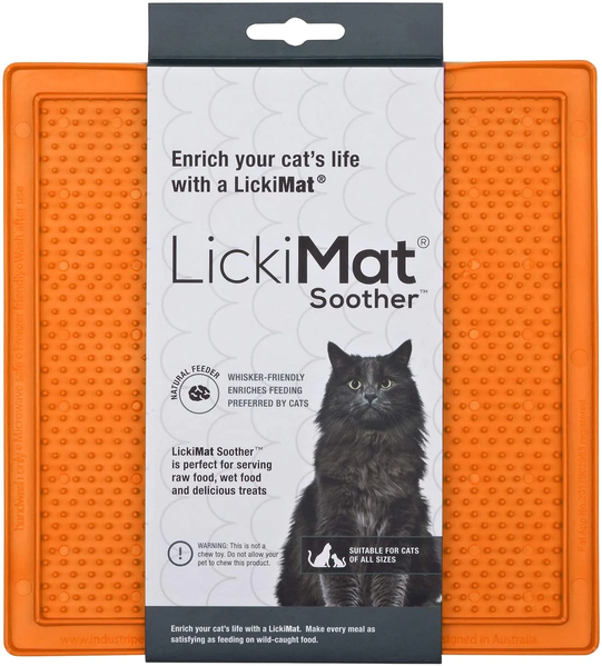 Коврик антистресс для вылизывания для кошек LickiMat® Soother™ Orange Cat