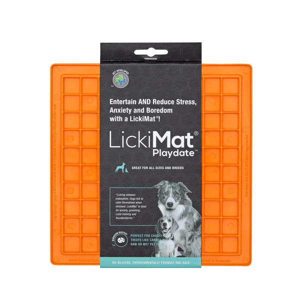 Коврик антистресс для вылизывания для собак LickiMat Playdate Orange, мягкая основа