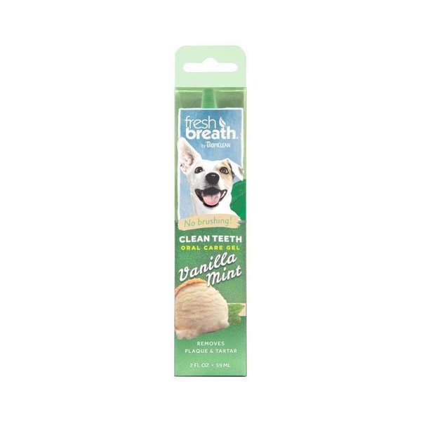 Гель для чистки зубов у собак TropiClean Fresh Breath ванильная мята, 59мл