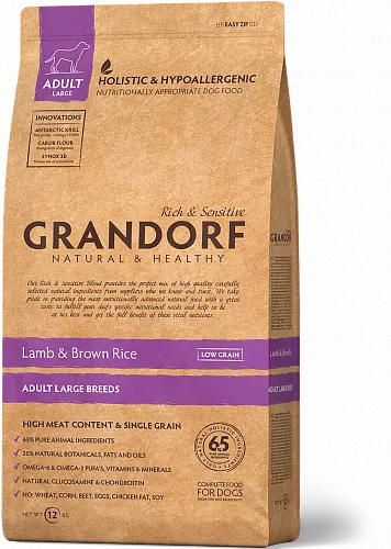 Grandorf Lamb and Brown Rice Adult Large Breed Сухой корм для собак крупных пород ягненок и бурый рис, 3 кг