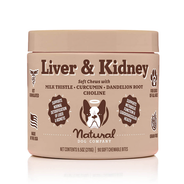 Витаминный комплекс для печени и почек Liver & Kidney Supplement Natural Dog Company 90шт в банке