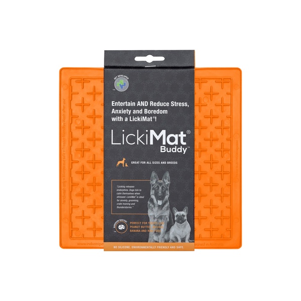 Коврик антистресс для вылизывания для собак LickiMat Buddy Orange, мягкая основа
