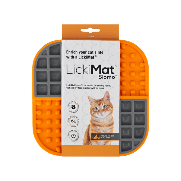 Коврик для вылизывания для кошек LickiMat® Slomo™ Orange Cat
