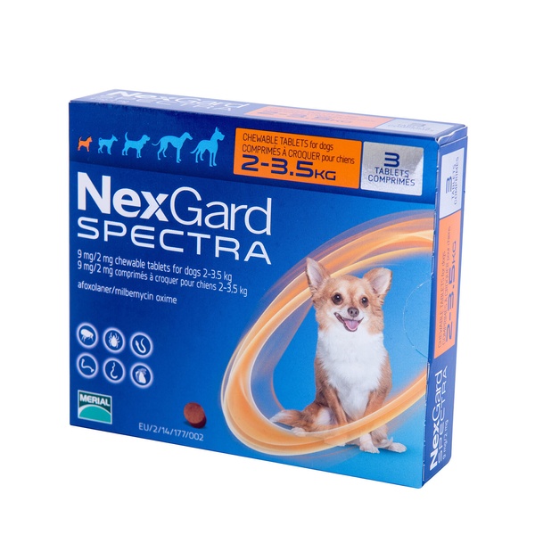 Таблетка Нексгард Спектра XS від бліх і кліщів для собак вагою 2-3.5кг