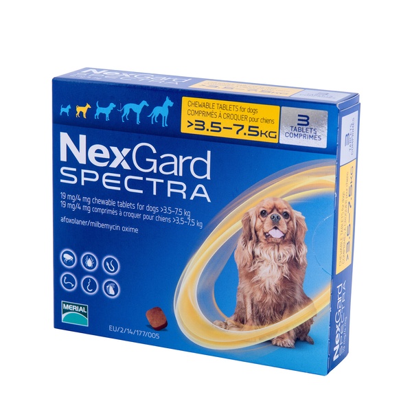 Таблетка Нексгард Спектра S от блох и клещей для собак весом 3.5-7.5кг 1шт