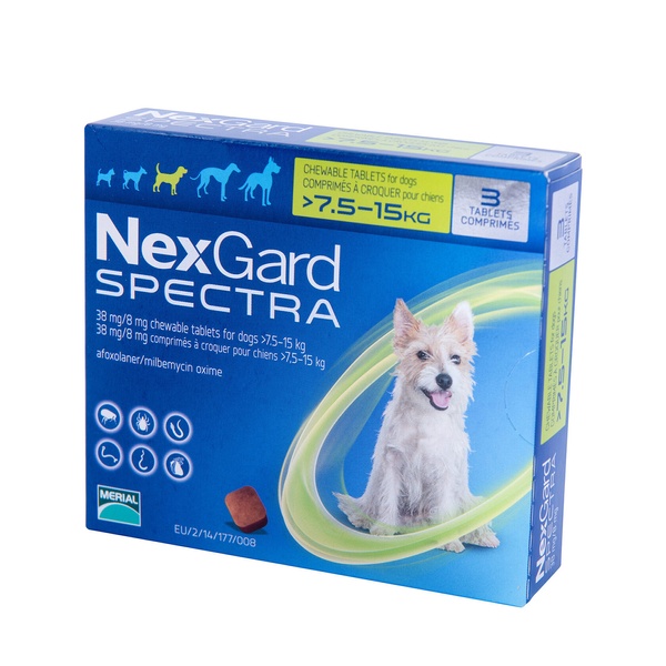 Таблетка Нексгард Спектра М от блох и клещей для собак весом 7.5-15кг 1шт