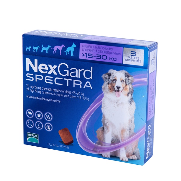 Таблетка Нексгард Спектра L от блох и клещей для собак весом 15-30кг 1шт