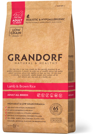 Grandorf Медиум - Сухой комплексный корм Ягненок с бурым рисом для взрослых собак всех пород 1кг