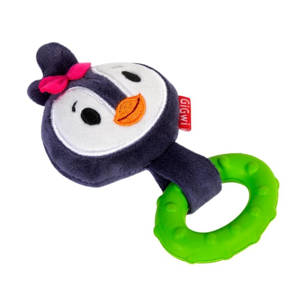 Іграшка для собак Пінгвін з пищалкою GiGwi Suppa Puppa 15 см (гума/текстиль)