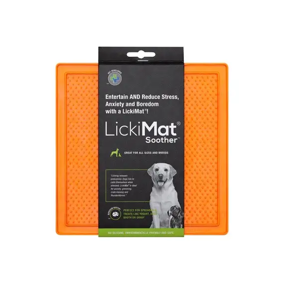 Коврик антистресс для вылизывания для собак LickiMat Soother Orange, мягкая основа