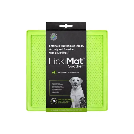 Коврик антистресс для вылизывания для собак LickiMat Soother Green, мягкая основа
