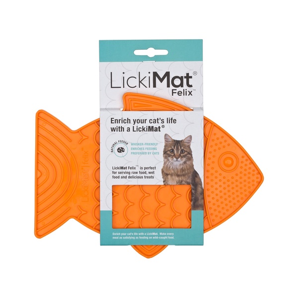 Коврик антистресс для вылизывания для кошек LickiMat® Felix™ Orange