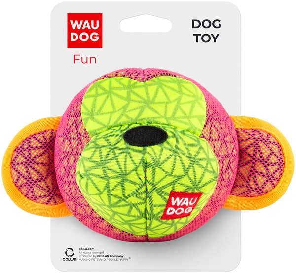 Игрушка для собак WAUDOG Fun "Обезьяна" 16х10 см Розовая