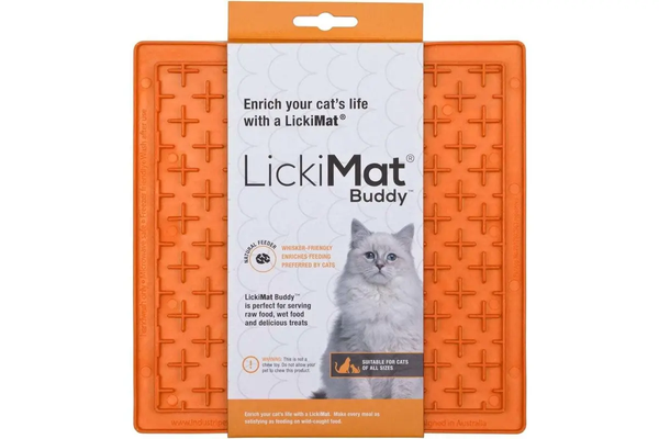 Коврик антистресс для вылизывания для кошек LickiMat® Buddy™ Orange Cat